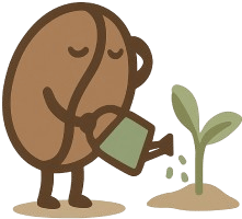 Coffee bean tending a sprout